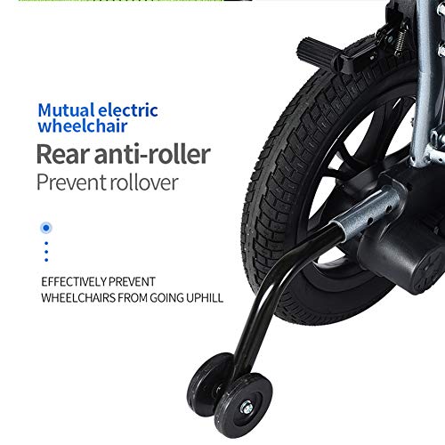 AMITD Ligero Plegable De Silla De Ruedas Eléctrica, De Doble Motor, Manual De Silla De Ruedas Eléctrica De Doble Propósito, Peso Neto 16 Kg, Puede Estar En El Avión,Controlador Dual,Asiento de 45 cm