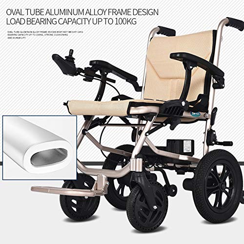 AMITD Silla De Ruedas Eléctrica,2 Baterías de Litio Extraíbles,Plegable Wheelchair Ligera De La Aleación De Aluminio Silla,conduzca con Potencia O Use como Silla De Ruedas Manual,Asiento de 45 cm