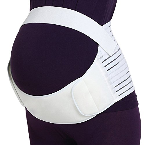 Amour Eden-Cinturón de Embarazo, Apoyo Abdominal y Lumbar para Mujeres Embarazadas, elástico, cómodo (Blanco, M)