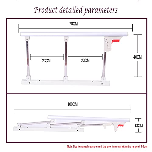 AMSXNOO Riel Cama Ancianos, Barandillas Camas Adultos, Plegable Metal Guardia Rieles Laterales Seguridad Parachoques, Barra Agarre Asistencia Cabecera para El Cuidado del Hogar en El Hospital