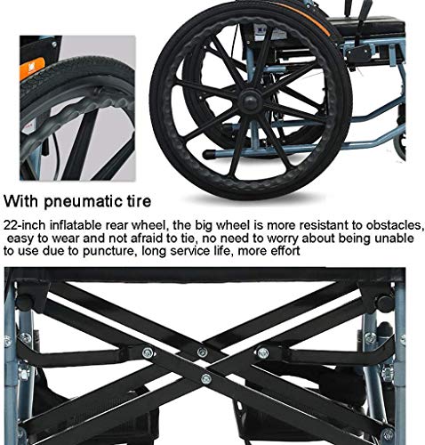 Andador con Ruedas, Silla de Ruedas, Patinete con Asiento Silla de Transporte bariátrica con Frenos de Mano con Bloqueo, Resistente y Extra Ancha con Respaldo y Pedal extraíbles para facilitar la TR