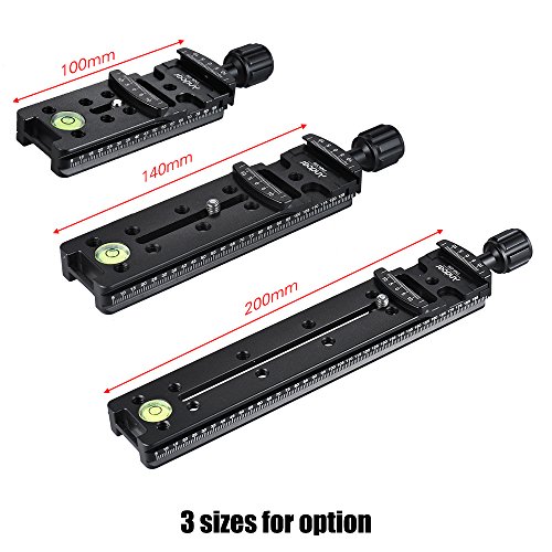 Andoer 200 mm Placa de liberación rápida trípode Nodal Slide barra de trípode, Metal Abrazadera de Liberación Rápida para Cámara con Arca Swiss, FNR-200