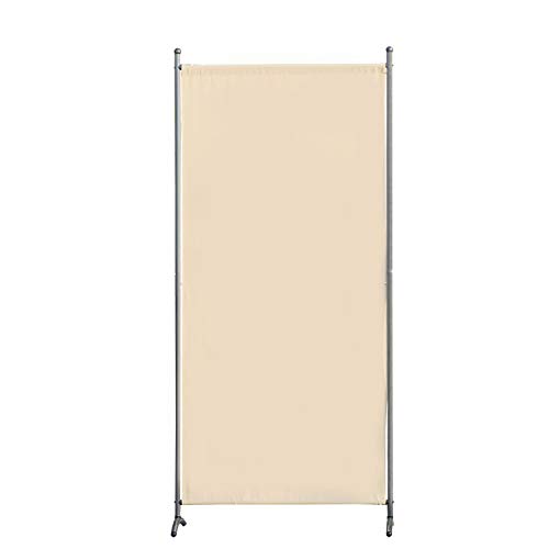 Angel Living Biombo Separador de 1 Panel, Decoración Elegante, Separador de Ambientes Plegable, Divisor de Habitaciones, 80X180 cm (Beige)