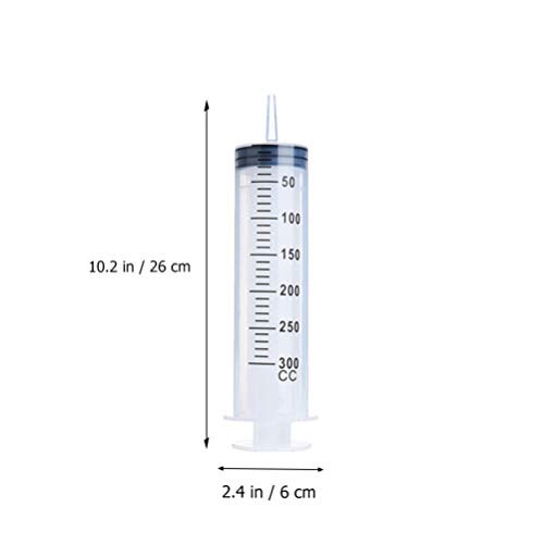 Angoily Jeringa de Plástico Grande de 300 Ml con Tubo de Gran Capacidad para Experimentos Laboratorios Científicos Y Dosificación Medición de Nutrientes Herramientas de Jeringa de