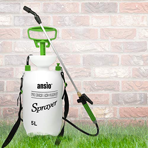 ANSIO Pulverizador Presion 5litros,Pulverizador Agua, Jardin Pulverizador Plantas Ideal for Herbicida, de Malas Hierbas -Manual Bomba Pulverizador