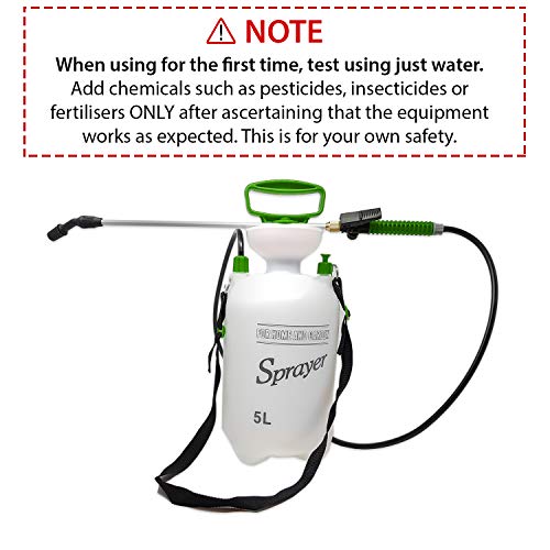 ANSIO Pulverizador Presion 5litros,Pulverizador Agua, Jardin Pulverizador Plantas Ideal for Herbicida, de Malas Hierbas -Manual Bomba Pulverizador