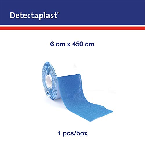 Apósito Detectaplast, apósito autoadhesivo para heridas y lesiones, rollo de esparadrapo impermeable para manipulación de alimentos, superelástico, 6cm x 4,5m