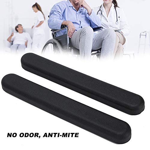 Apoyabrazos Acolchado para Silla de Ruedas, Almohadillas de Repuesto para Brazo con Tornillo, Longitud Total de 32.5cm, Distancia Entre Agujeros de 22.5cm