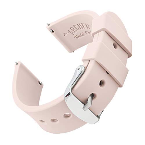 Archer Watch Straps - Correas Reloj Silicona de Liberación Rápida para Hombre y Mujer (Rosa Palo, 16mm)