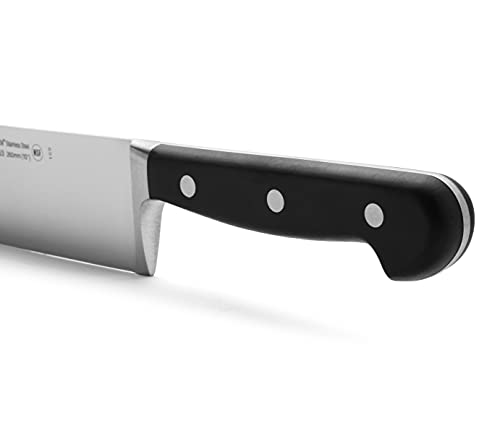 Arcos Opera, Cuchillo Cocinero, Acero Inoxidable Forjado Nitrum 260 mm, Mando de Polioximetileno, POM Color Negro