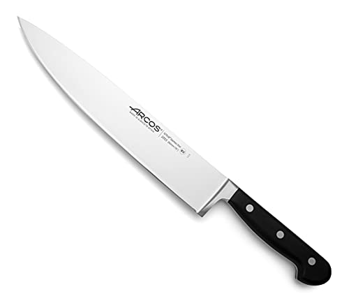 Arcos Opera, Cuchillo Cocinero, Acero Inoxidable Forjado Nitrum 260 mm, Mando de Polioximetileno, POM Color Negro