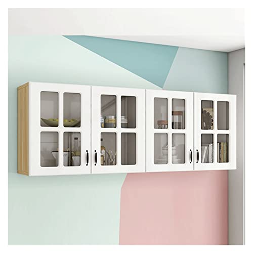 Armario de Ropa Puertas de 3-vidrio Cocina Mueble de pared Gabinete de almacenamiento Casa Cuarto de baño Médico de madera Mueble Mueble Múltiple Almacenamiento Blanco para Ropa Organizador