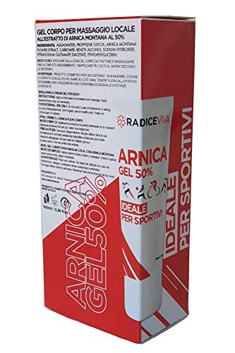 ARNICA GEL 50% -RADICEVIVA-IDEAL PARA DEPORTISTAS-Pre y Post Entrenamiento,Acción Fuerte y Concentrada, Mejora el Rendimiento,Brinda Bienestar Muscular y Articular,No Grasa,Rápida Absorción(100ml)