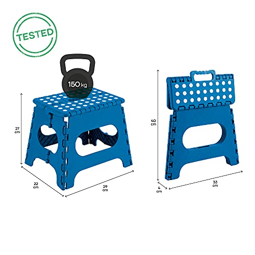 Arregui TB-027-A Taburete Plegable Multiuso, 27 cm de Altura, Azul