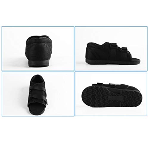 Artibetter zapato postoperatorio bota médica para caminar con correa ajustable después de la lesión sandalia quirúrgica moldeada del pie punta cuadrada soporte ortopédico para hueso roto (mm negro)