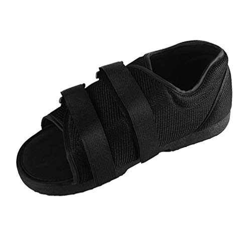 Artibetter zapato postoperatorio bota médica para caminar con correa ajustable después de la lesión sandalia quirúrgica moldeada del pie punta cuadrada soporte ortopédico para hueso roto (mm negro)