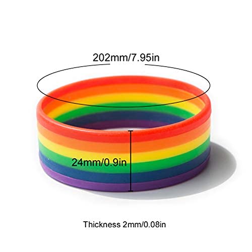 Asamio Universal Rainbow Pulsera Silicona Lesbiana Pride Wristband Party Props