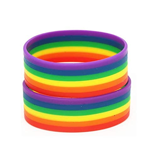 Asamio Universal Rainbow Pulsera Silicona Lesbiana Pride Wristband Party Props