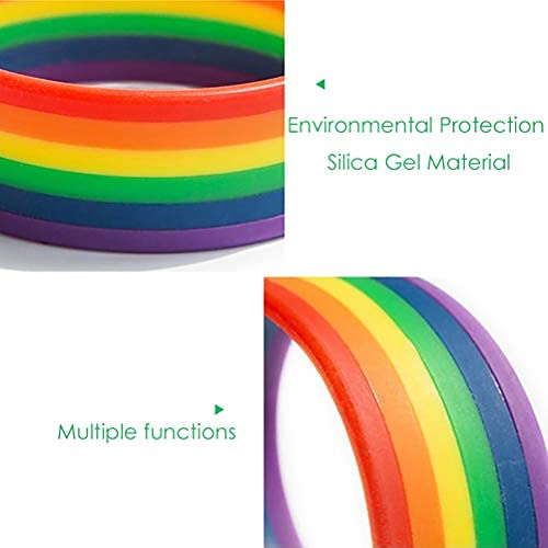 Asamio Universal Rainbow Pulsera Silicona Lesbiana Pride Wristband Party Props