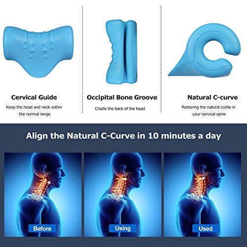 ASDFGB Almohada de Masaje Shiatsu Masajeador Traccion Cervical Ergonómica con Ganglios de Acupuntura para el Dolor de Cuello y Hombros Masajeador Traccion Pillow