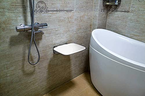 Asiento Ducha Plegable Pared Montada, Silla de Ducha para Personas Mayores, Banco de Ducha con Azulejos para Ducha Interior, Taburete Baño Ancianos, Banquito Accesorios de Ducha para Bañera