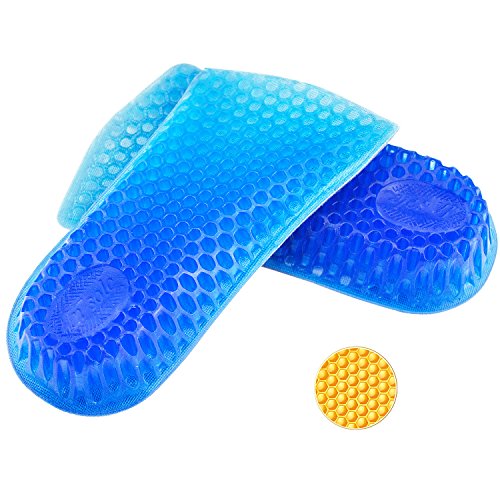 ASIV 1 Par Silicona Invisible Respirable Aumento de 3cm de Altura Plantilla de Gel en Forma de Panal para Hombres Mujeres