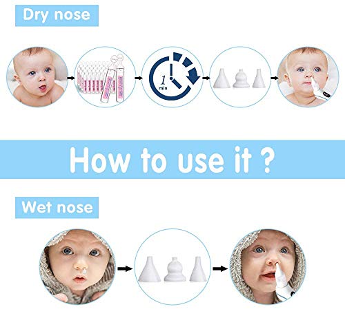 Aspirador nasal para bebé, eléctrico, con 6 niveles de succión ajustables y 4 puntas de silicona, con carga USB para recién nacidos y niños pequeños (SIZE01)