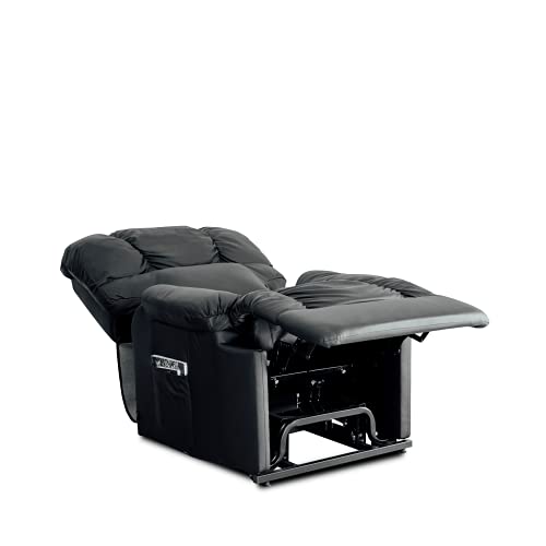 Astan Hogar Sillón Relax con Función Auto-Ayuda (Levanta Personas), Reclinación Eléctrica, Masaje Y Termoterapia. Modelo Automático Lift Up AH-AR10100NG, Cuero, Negro