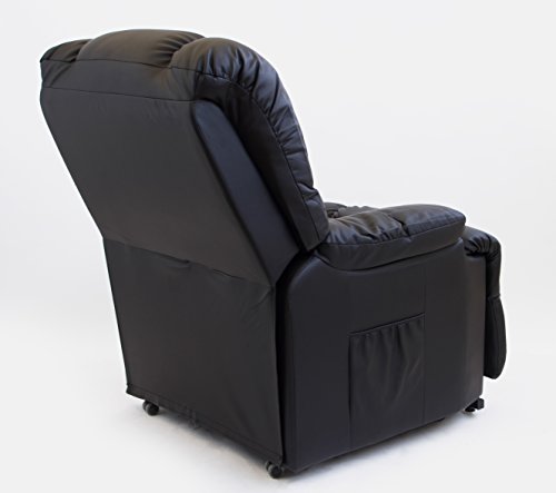 Astan Hogar Sillón Relax con Función Auto-Ayuda (Levanta Personas), Reclinación Eléctrica, Masaje Y Termoterapia. Modelo Automático Lift Up AH-AR10100NG, Cuero, Negro