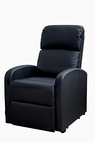 Astan Hogar Sillón Relax Con Función Auto-Ayuda (Levanta Personas), Reclinación Eléctrica, Tapizado en PU Anti-Cuarteo. Modelo Premium AH-AR30620NG, Acero, NEGRO,