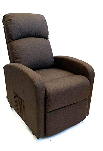 Astan Hogar Sillón Relax con Función Auto-Ayuda (Levanta Personas), Reclinación Eléctrica, Tapizado en Tela. Modelo Premium Plus AH-AR30630CH, Chocolate,