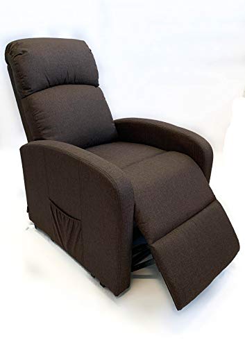 Astan Hogar Sillón Relax con Función Auto-Ayuda (Levanta Personas), Reclinación Eléctrica, Tapizado en Tela. Modelo Premium Plus AH-AR30630CH, Chocolate,