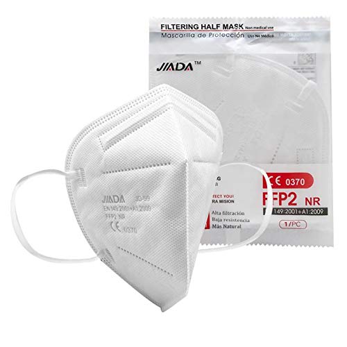 ASTORMEDIC Mascarillas FFP2 - Homologadas CE- para Adultos [25 unidades] Mascarilla de Protección con 5 capas. Alta eficiencia filtración bacteriana. Colores Blanco/Negro. Envase Individual (Blanco)