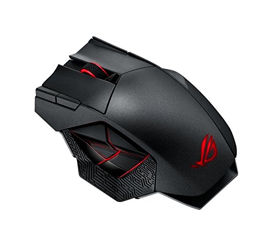 Asus ROG Spatha - Ratón gaming con 12 botones pAsus ROGramables, hasta 8200 dpi, conexión por cable y inalámbrica, zócalos intercambiables, chasis de magnesio, interfaz Asus ROG Armoury