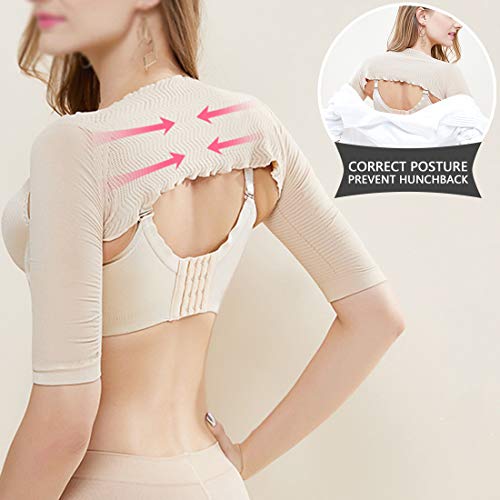 Auivguiv Moldeador De Brazos Mujer Adelgazante Control Shapers Posture Correction Espalda Adjustable Corrector De Posture Correcta (Piel, L)