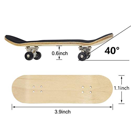 AumoToo Mini diapasón, Patineta de Dedos Profesional Maple Wood DIY Assembly Skate Boarding Toy Juegos de Deportes Kids (Azul Claro)