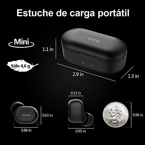 Auriculares Inalámbricos Bluetooth, HOMSCAM Auriculares Bluetooth con Micrófonos Impermeable True Wireless Earbuds Bluetooth 5.0 HiFi Mini Twins Estéreo In-Ear Bluetooth con Caja de Carga Portátil