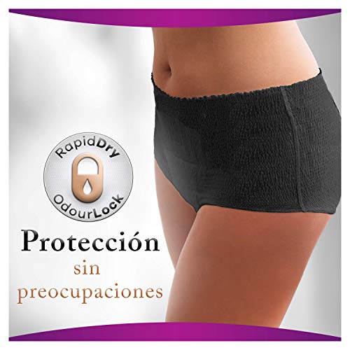 Ausonia Discreet Boutique Bragas Mujer para Pérdidas de Orina Talla M, 18 Unidades, Bloquean el Olor y la Humedad Evitando Fugas - Negro