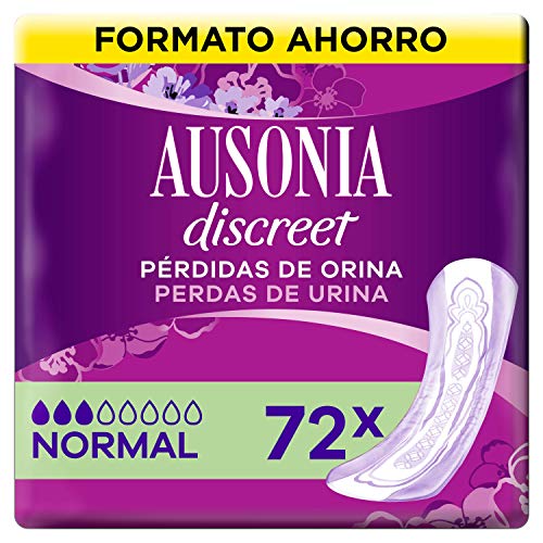 Ausonia Discreet Compresas Incontinencia Mujer, Normal, 72 Unidades para Pérdidas de Orina y Vejigas Hiperactivas