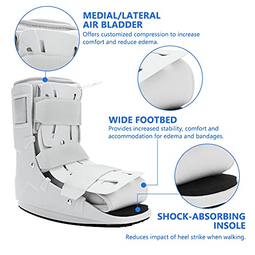 Avanzadas botas para caminar Walker Brace Tobillo para fracturas del pie Esguince severo de tobillo Lesiones de tejidos blandos Lesiones en la parte delantera y media del pie con relleno de (M)