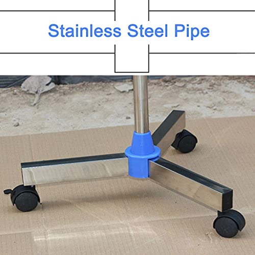 AWCPP Soporte de Infusión de Vena Espesa de Acero Inoxidable Firme Estable Altura de Altura, Hospitales, Hogares, Hospitales de Mascotas,4 Ganchos con Ruedas