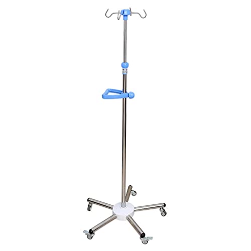 AWCPP Soporte de Infusión de Vena Espesa de Acero Inoxidable Firme Polo Iv Portátil Estable con Ruedas Iv Soporte de Goteo, con 2 Ruedas de Freno,D