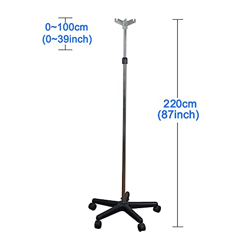 AWCPP Soporte de la Infusión de Vena Iv Portátil Iv con Rueda - 1 Ruedas con Frenos - Hospital/Clínica/Hospital/Familia