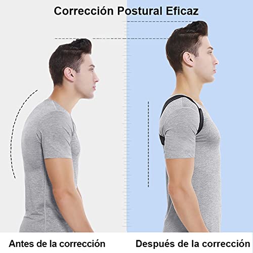 AWNIC Corrector de Cómoda elástica y ergonómica para el cuidado de la columna vertebral Corrección de la espalda superior y soporte de la clavícula Alivio del dolor de espalda Totalmente ajustable