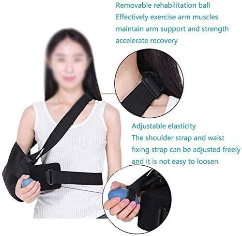 AY Soporte de Hombro Ajustable Sling con Almohada y Bola de tensión, Brazos de Brazo Derecho Izquierdo Inmovilizador para cirugía, dislocado, Brazo Roto (Color : Right)