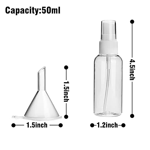 Baixinda Botella pulverizadora pequeña, pulverizador pulverizador, pulverizador para plantas, botella vacía, pulverizador de perfume, botellas de viaje portátiles con embudo, atomizador (3 x 50 ml).