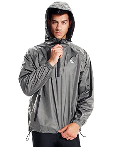 BALEAF - Chubasquero impermeable para hombre, con capucha, ligero, plegable, para correr, ciclismo, senderismo, cortavientos