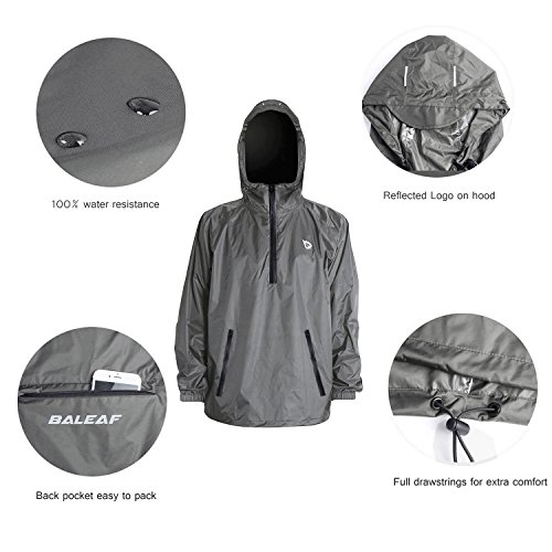 BALEAF - Chubasquero impermeable para hombre, con capucha, ligero, plegable, para correr, ciclismo, senderismo, cortavientos