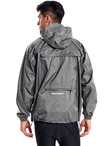 BALEAF - Chubasquero impermeable para hombre, con capucha, ligero, plegable, para correr, ciclismo, senderismo, cortavientos