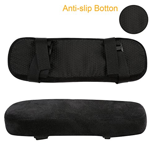 Ballery Almohadilla para Reposabrazos de Silla de Oficina, Antideslizante Ergonómica Fundas Sillas Oficina Almohada de Espuma Cubierta de Apoyabrazos para Comodidad de Codos y Antebrazos